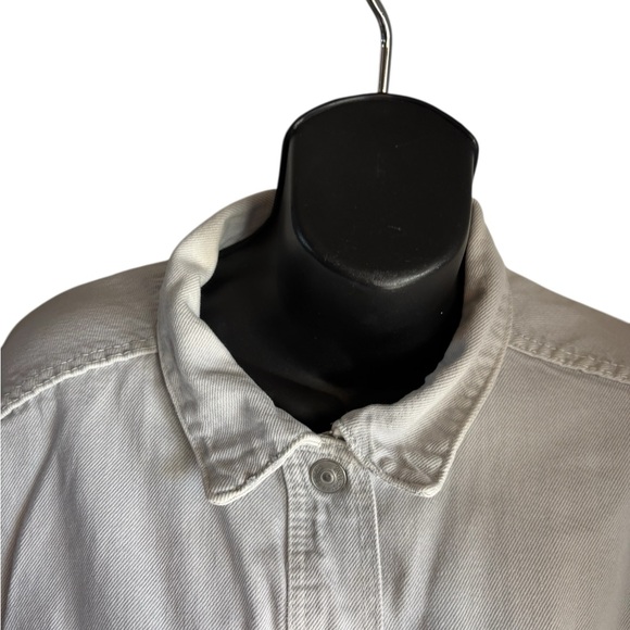 ZARA Women's Off-White Denim cropped Jean Jacket Sz Small preloved - Picture 6 of 9